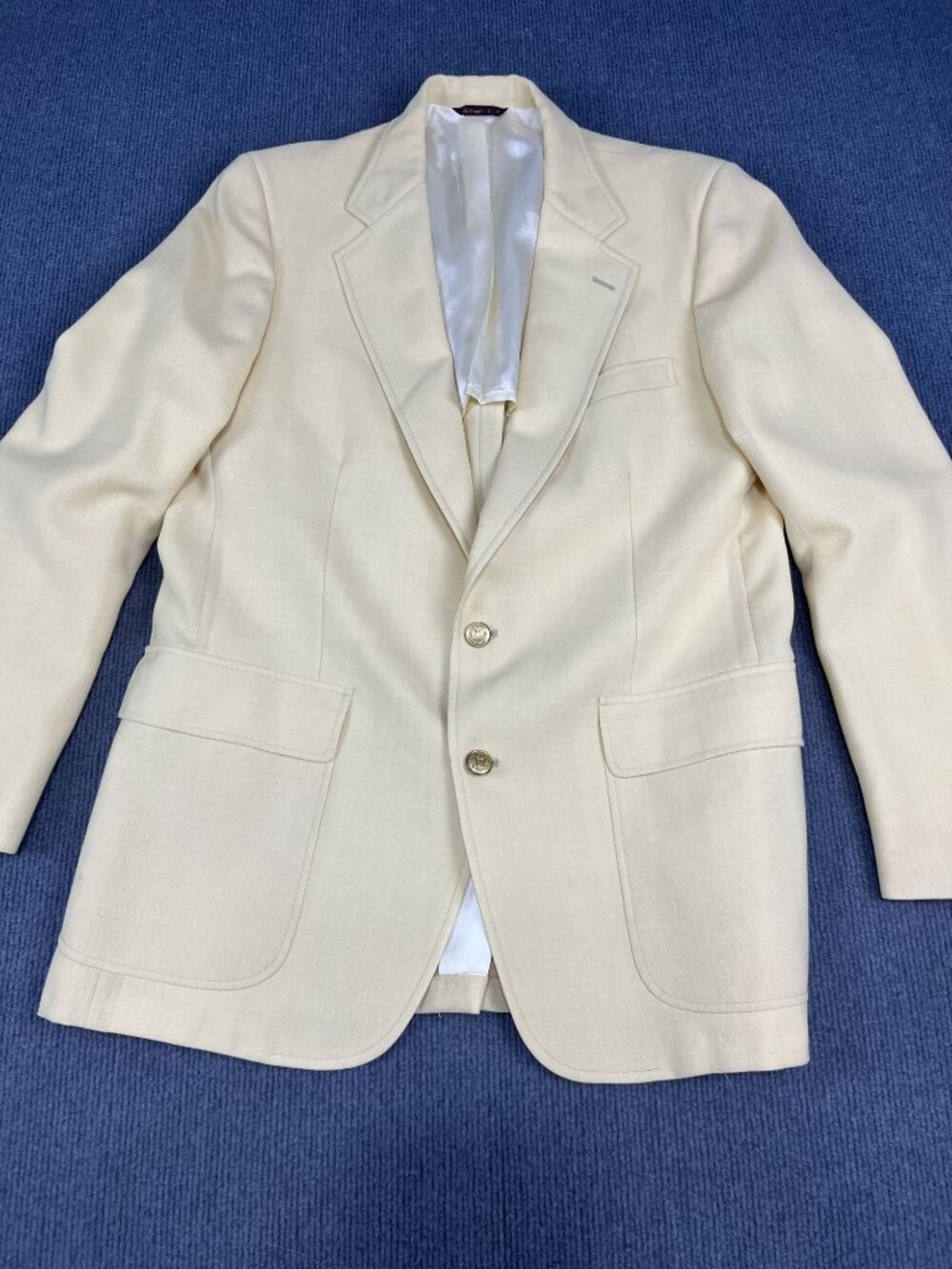 Cricketeer Mens  Yellow Blazer 2-Button Sport Coat 38